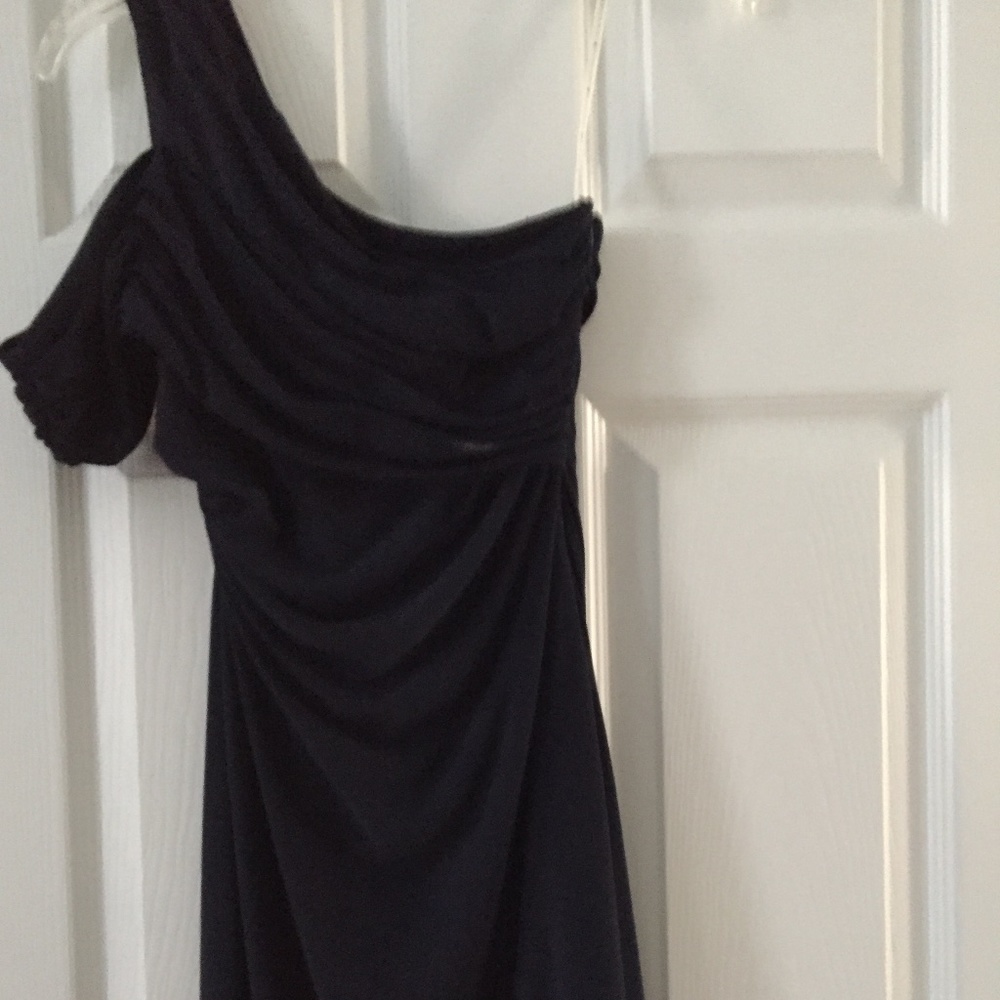 navy off shoulder cocktail dress sz 0